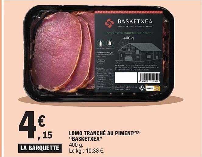 BASKETXEA Lomo tranché au piment