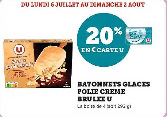 BÂTONNETS GLACES FOLIE CRÈME BRULÉE U