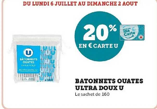 Bâtonnets ouates ultra doux U