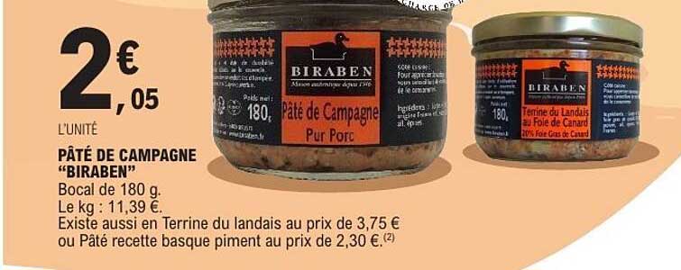 BIRABEN PÂTÉ DE CAMPAGNE