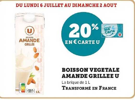Boisson végétale Amande grillée U