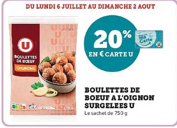 Boulettes de boeuf à l'oignon surgelées U