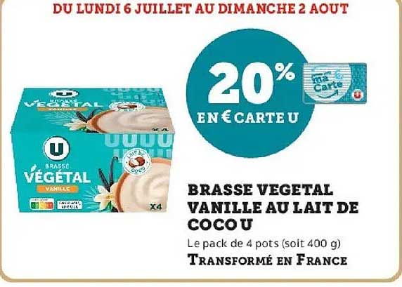 Brasse vegetal vanille au lait de coco