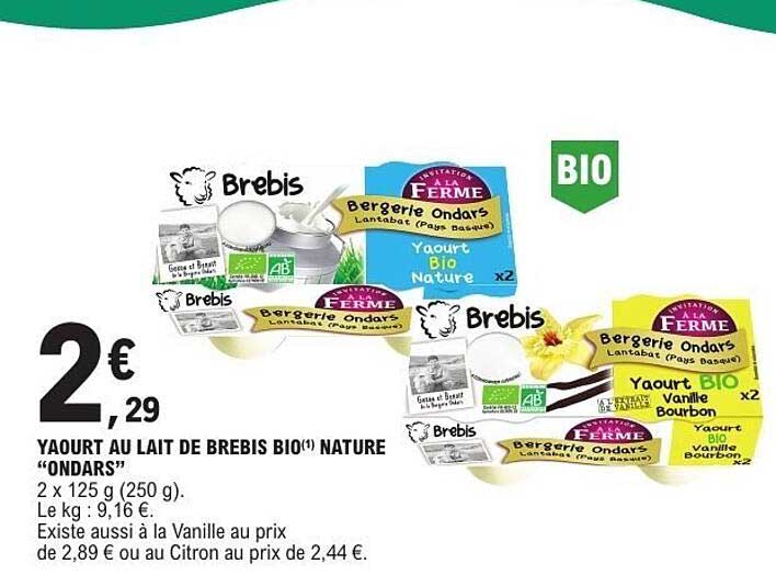 Brebis Yaqourt Bio Nature