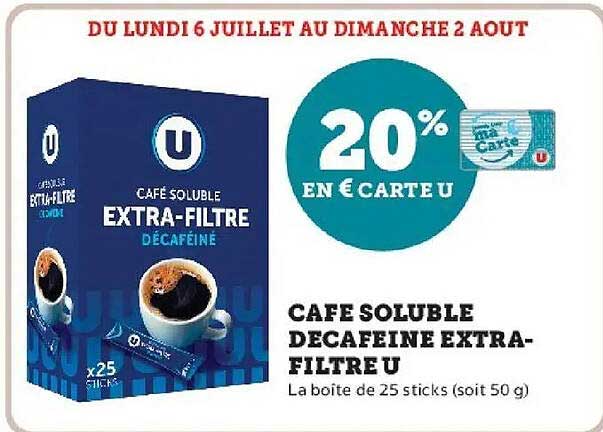 Café soluble décaféiné extra-filtre U