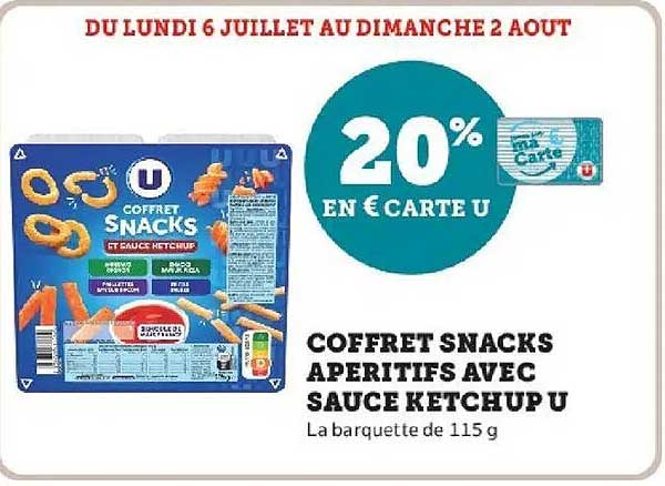Coffret Snacks Apéritifs avec Sauce Ketchup U