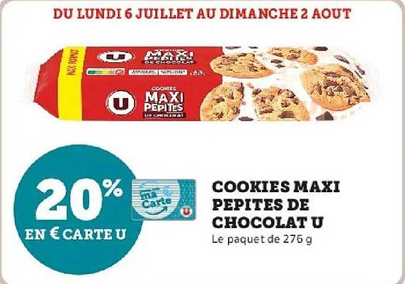 Cookies Maxi Pepites de Chocolat U