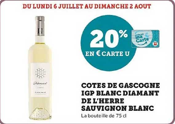 COTES DE GASCOGNE IGP BLANC DIAMANT DE L’HERRE SAUVIGNON BLANC
