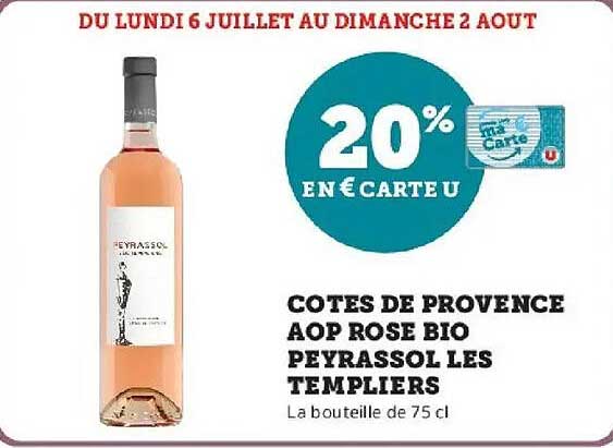 COTES DE PROVENCE AOP ROSE BIO PEYRASSOL LES TEMPLIERS