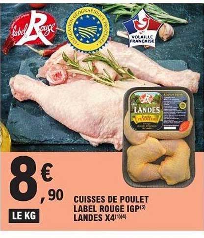 Cuises de poulet Label Rouge IGP Landés x4