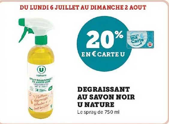 DÉGRAISSANT AU SAVON NOIR U NATURE