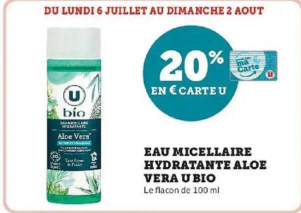 Eau micellaire hydratante Aloe Vera U Bio