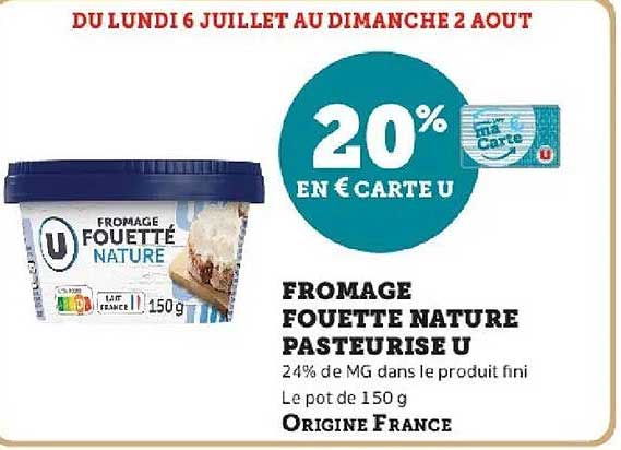 FROMAGE FOUETTÉE NATURE PASTEURISÉ U