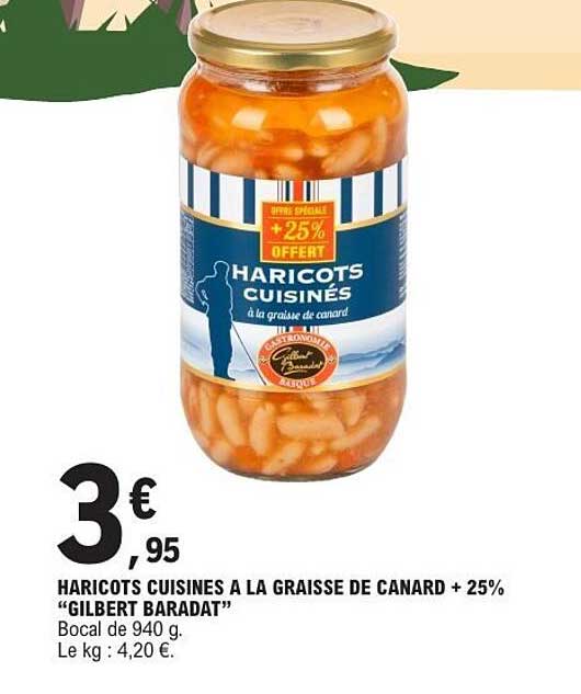 Gilbert Baradat HARICOTS CUISINÉS À LA graisse de canard