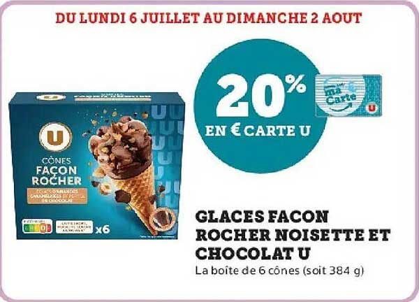 GLACES FACON ROCHER NOISETTE ET CHOCOLAT U