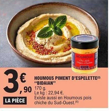HOUMOUS PIMENT D'ESPELETTE "BIDAIAN