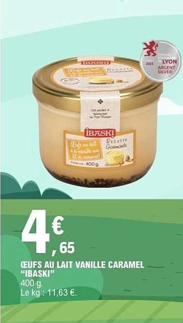IBASKI œufs au lait vanille caramel