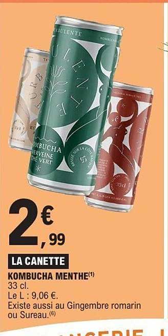LA CANNETTE KOMBUCHA MENTHE