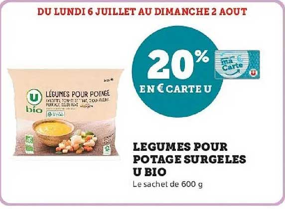 LÉGUMES POUR POTAGE SURGELÉS U BIO