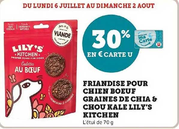 LILY'S KITCHEN Friandises pour chien boeuf graines de chia & chou kale