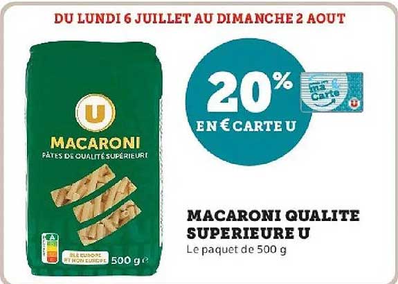 MACARONI QUALITE SUPERIEURE U