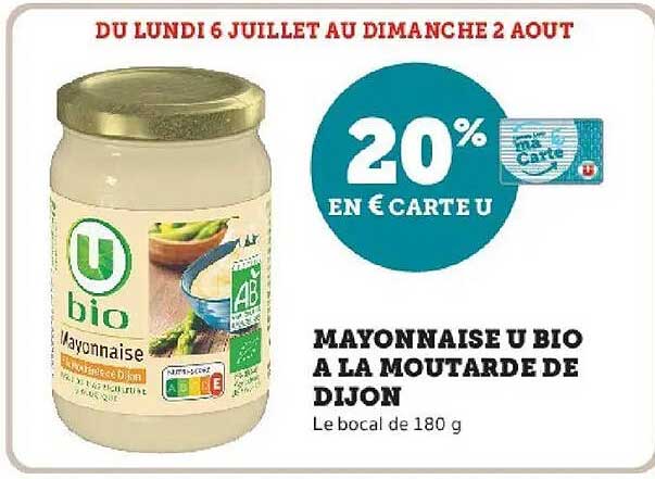 Mayonnaise U Bio A LA MOUTARDE DE DIJON