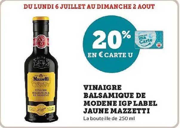 Mazzetti Vinaigre Balsamique de Modene IGP Label Jaune
