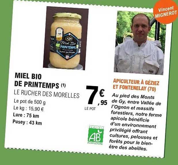 Miel bio de printemps