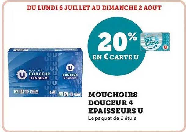 MOUCHOIRS DOUCEUR 4 EPAISSEURS U