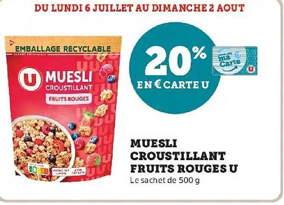 MUESLI CROUSTILLANT FRUITS ROUGES U