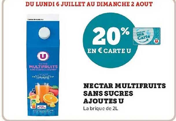 NECTAR MULTIFRUITS SANS SUCRES AJOUTES U