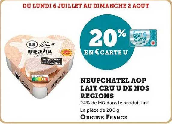 Neufchatel AOP Lait Cru U de Nos Régions
