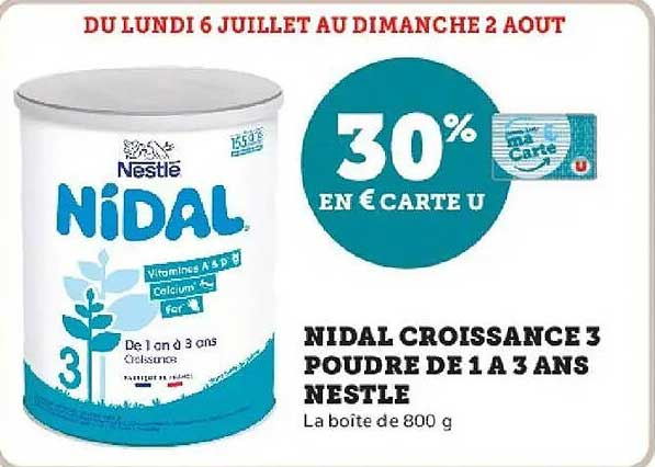 NIDAL CROISSANCE 3 POUDRE DE 1 A 3 ANS NESTLE