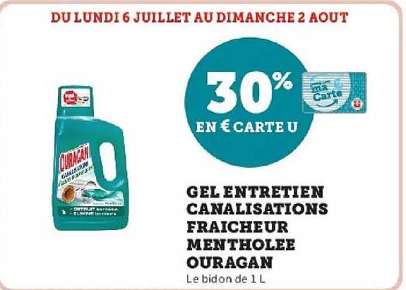 Ouragan Gel Entretien Canalisations Fraicheur Mentholée