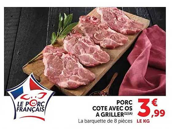 PORC COTE AVEC OS A GRILLER