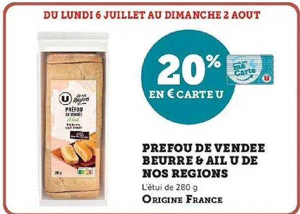 PREFOU DE VENDEE BEURRE & AIL U DE NOS REGIONS