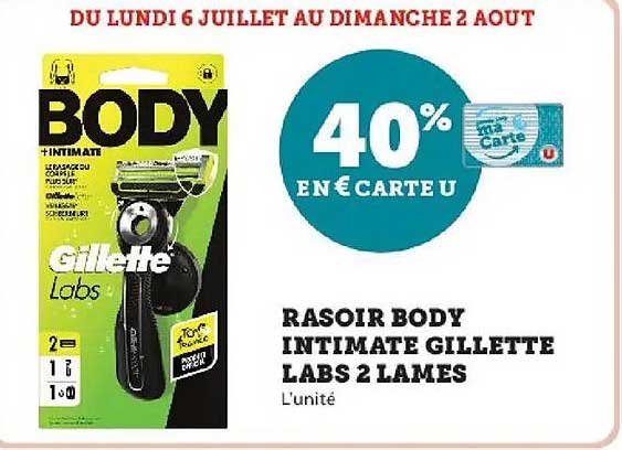 Rasoir BODY INTIMATE GILLETTE LABS 2 LAMES