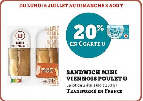 SANDWICH MINI VIENNOIS POULET U