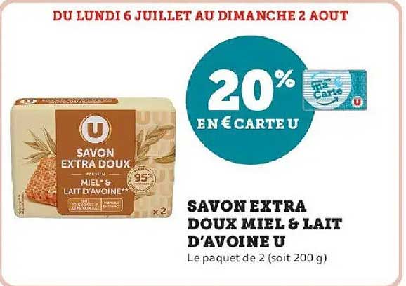 Savon Extra Doux Miel & Lait D’avoine U