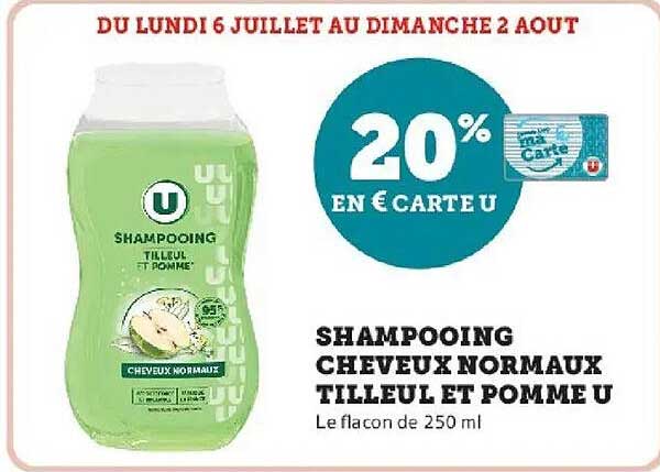 Shampooing Cheveux Normaux Tilleul et Pomme U