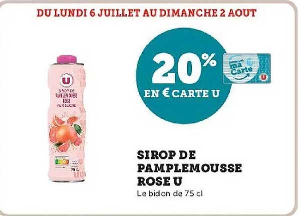 SIROP DE PAMPLEMOUSSE ROSE U