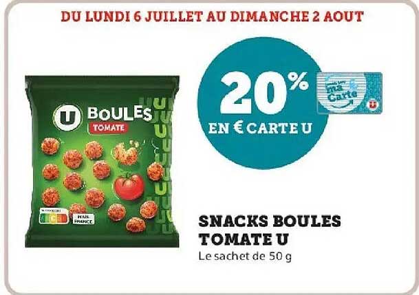 SNACKS BOULES TOMATE U