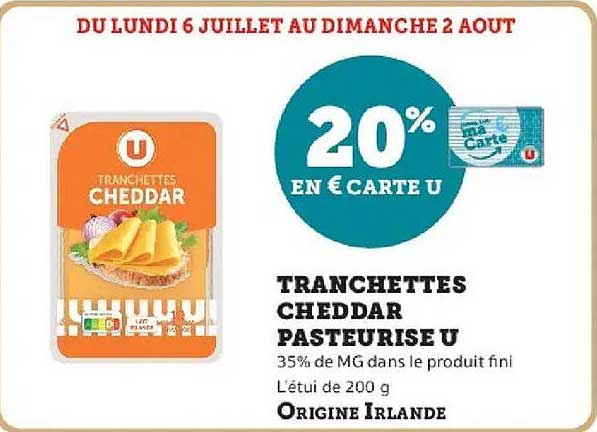 TRANCHETTES CHEDDAR PASTEURISE U