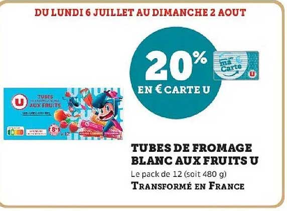 TUBES DE FROMAGE BLANC AUX FRUITS U