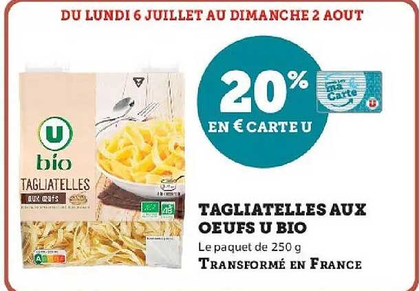U bio Tagliatelles aux oeufs