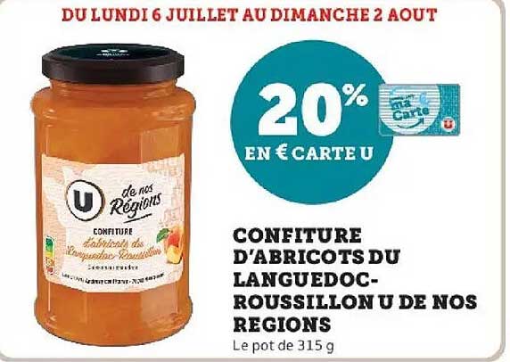 U Confiture d'abricots du Roussillon ou de nos régions