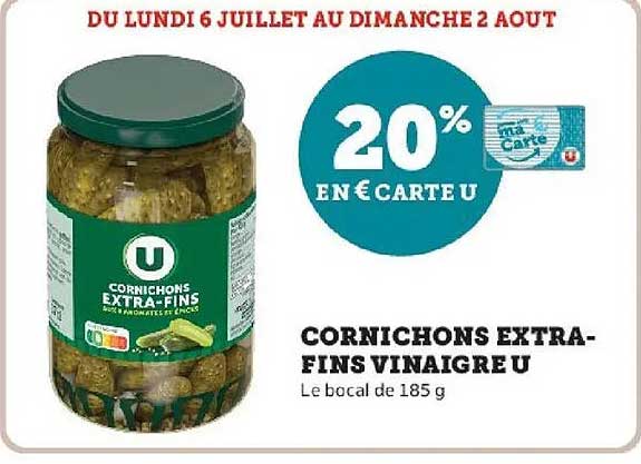 U Cornichons Extra-Fins Vinaigre U