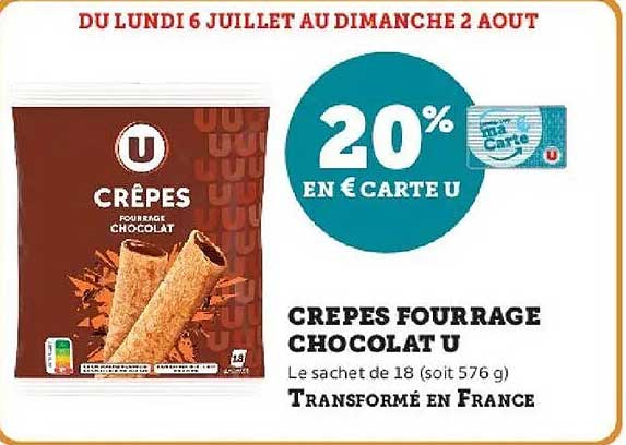U CRÊPES FOURRAGE CHOCOLAT U