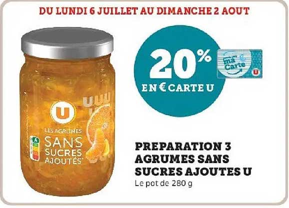 U Les Agrumes Sans Sucres Ajoutés