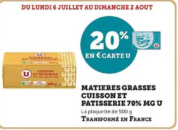 U Matières grasses cuisson et pâtisserie 70% MG U